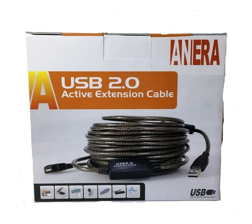 Cable Extensión Usb 2.0 Activa Amplificada 10 Mtr 