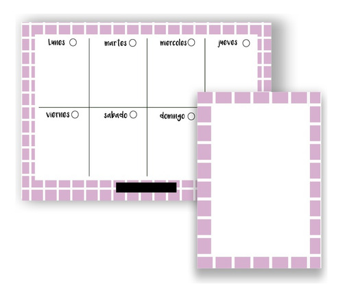 Planner Semana Borrable + Pizarra A5 Imantados Cuadros