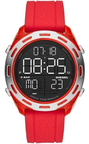 Reloj De Pulsera Diesel Dz4481 Hombre Correa Silicona Rojo