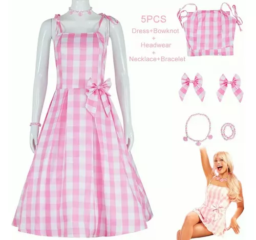 Disfraz de Barbie de película para mujer y niña, ropa de Cosplay a
