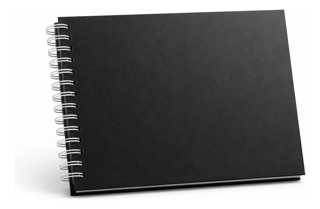 Álbum De Fotos Scrapbook 15x21 Com 25 Páginas Pretas Preto Liso