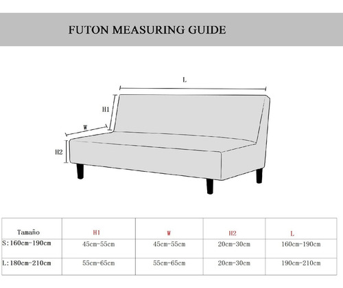 Wj Funda Para Sofá Cama Sin Brazos Funda Elástica Para Futón