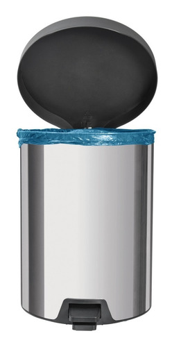 Imagen 1 de 9 de Tacho De Basura Cesto Pedal New Tramontina Acero Inox 12 Lts