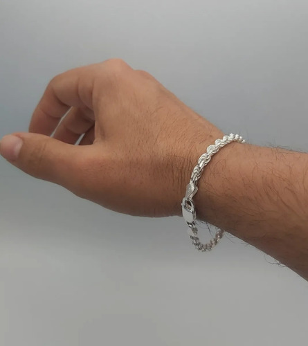 Pulsera Turbillon Gruesa Plata Italiana 925 Hombre