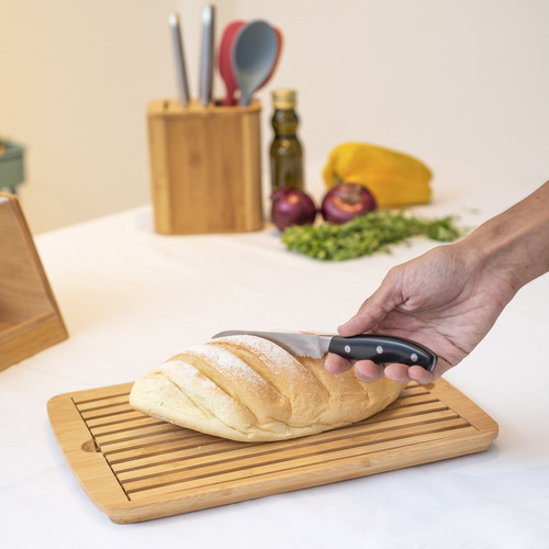 Tábua Migalheira De Pão Em Bambu - Oikos Marrom