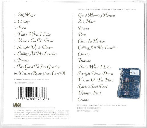 Bruno Mars Xxivk Magic Cd, Album + Blu-ray
