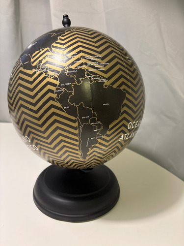 Globo Terráqueo Don Mundo Dorado Dorado Oscuro Negro (Usado)