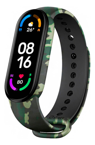 Correa Compatible Xiaomi Mi Band 5 Y 6 Camuflada Verde