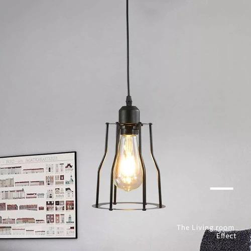 Lampara Vintage Colgante Jaula De Hierro Deco Industrial