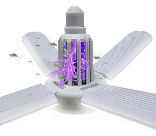 Lâmpada Mata Mosquito 4 Abas Led Repelente Forte 4000 Lumens