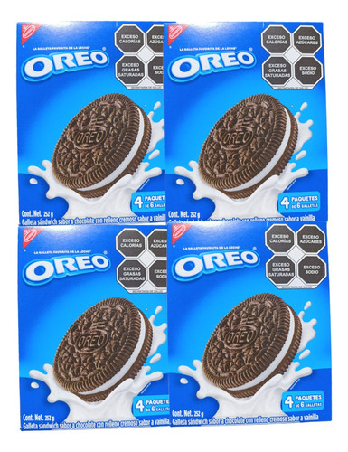 Galleta Oreo Chocolate 12pack De 6pz C/u Relleno Vainilla
