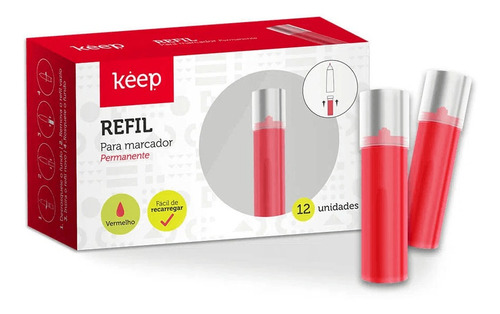 Recarga Marcador Permanente Rojo Keep