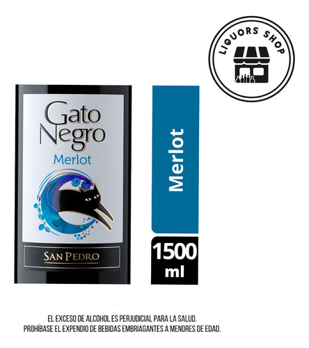Vino Gato Negro Merlot 1500 Ml