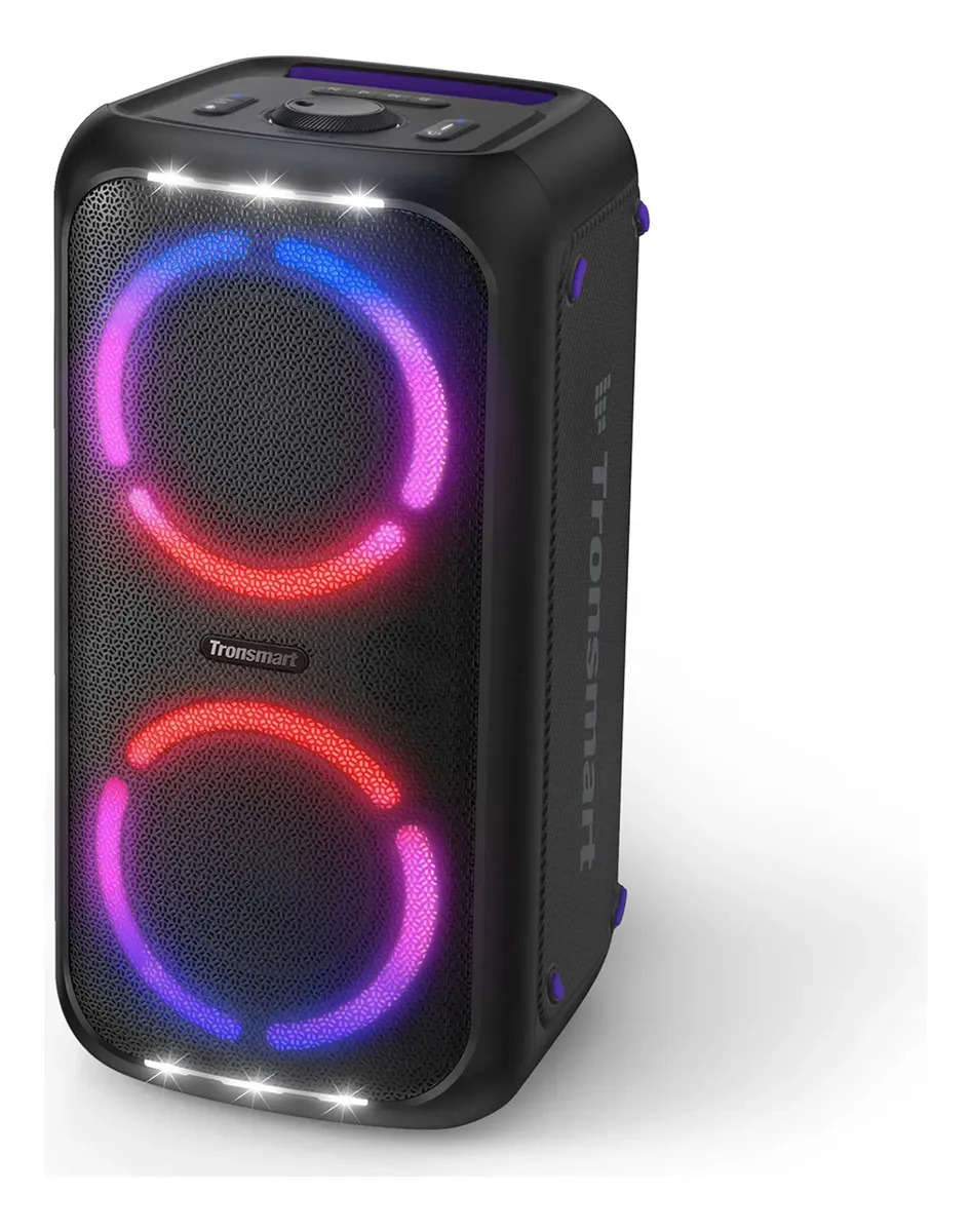 Bocina Bluetooth Tronsmart Halo 260 200W Portátil Altavoz Potente para Fiestas Exteriores Bailar Karaoke con Luces LED Duración 17 Horas Versión sin Micrófonos con Control de Aplicaciones