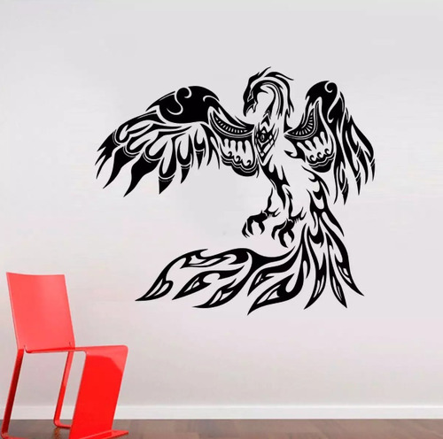 Vinil Decorativo Interiores Ave Fenix Para Pared Puerta 