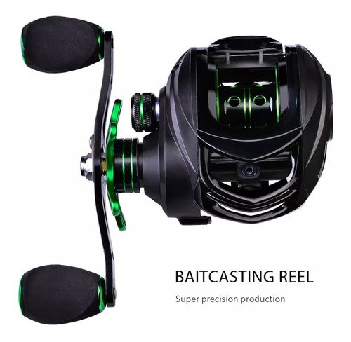 Imagen 1 de 9 de Reel Baitcasting 9+1 Rulemanes Engranajes De Bronce