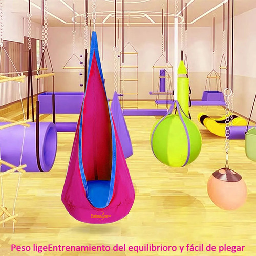 Columpio Sensorial Hamaca Niños Interior Y Exterior Con Cojín Color Fucsia Eshopangie