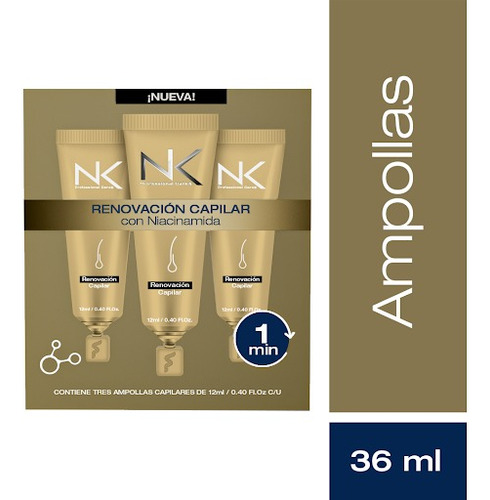 Ampollas Nk Renovación Capilar Con Niacinamida