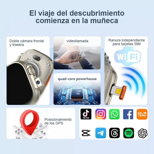Smartwatch 4g 5g 2025 Camara Sim Android Apps Smartphone Hombre Mejor Reloj Internet