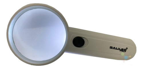 Lupa Doble Luz Led Galileo Lente Cristal Aumento 4x Linterna