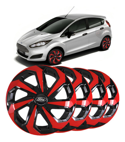 Jogo 4 Calotas Esportivas  Aro 15 Ford New Fiesta  Eco Sport