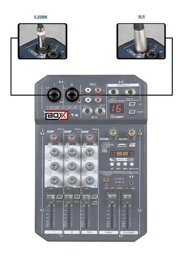 Mesa De Som 4 In Interface P/ Live Celular Otg Usbpc Boxx T4