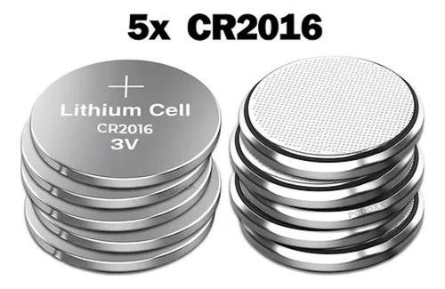 Pack 5 Pilas De Lithium Cr 2016 Botón Relojes Controles