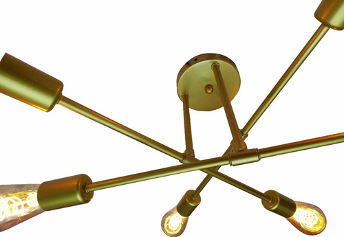 Imagen 3 de 7 de Lampara De Techo Decorativa Tipo Plafón 6 Brazo + Bombillos