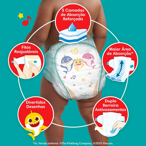 Fralda Descartável Supersequinha Tam Xxg 66 Unidades Pampers Extra Extra Grande (xxg) Sem Gênero