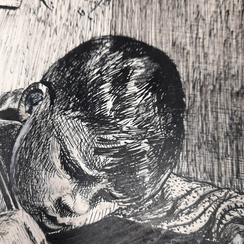 Imagem 4 de 6 de Pintura Desenho Bico De Pena Nanquim Datado 1952 Antigo