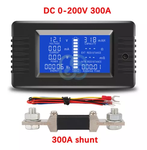 Voltimetro Amperimetro Digital Dc 0-200v 300a Con Shunt 300a