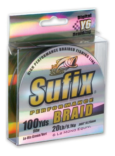 Sufix Performance Bobina Hilo Trenzado 100 Yarda (verde 50