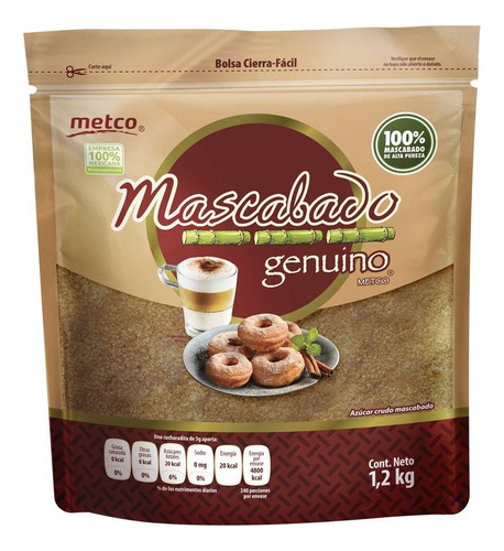 3 Pza Azúcar Mascabado Metco Genuino 1.2 Kg