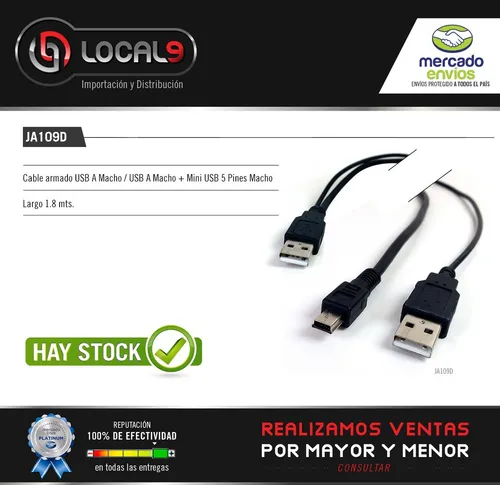 Cable Usb A Macho / Usb + Mini Usb Macho (ja109d) X10