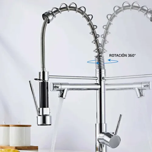Grifería Cocina Canilla Monocomando Extensible Premiun Chef