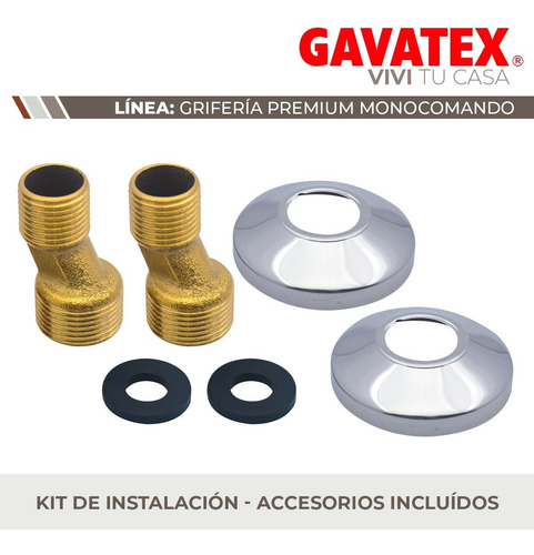 Imagen 4 de 10 de Grifería Monocomando Pico Largo Cocina Lavadero Pared Gx