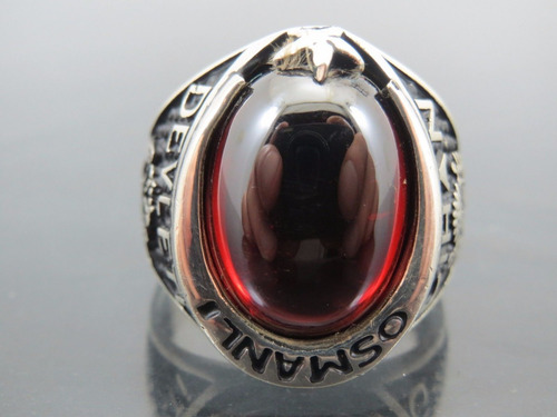 Anillo Turco Hecho A Mano Plata Ley Talla 12 (granate) M4o