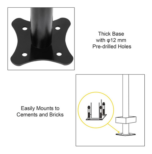 Vevor Barandal Pasamanos Inoxidable Exterior 2 A 3 Escalones Color Negro