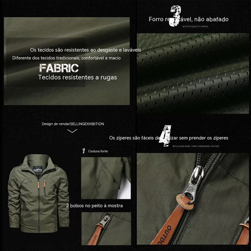 Chaqueta Impermeable Y Resistente Al Viento Para Hombre Moda