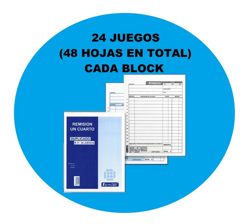 300 Block Nota De Remision 1/4 Formitec R11 Para Restaurante