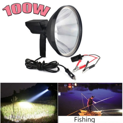 9 100w Hid Mano 240mm Lámpara Camping Caza Pesca Focos