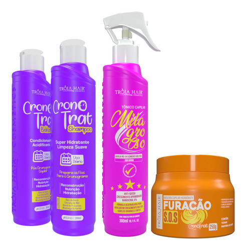 Kit Cronotrat 300ml + Tônico Milagroso 300ml + Másc. Furacão