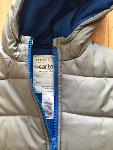 Carters Campera Abrigada Niños Talle 3 Capucha - Ultimas