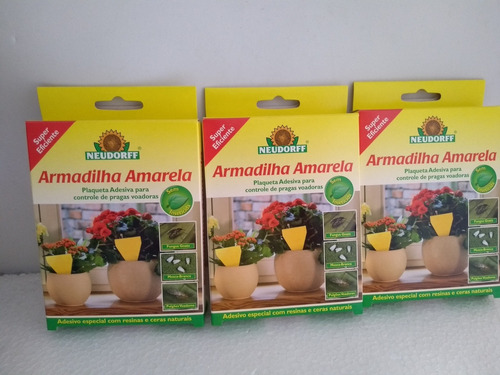 Armadilha Amarela / Plaqueta Adesiva Pequena Kit C/ 3 Und