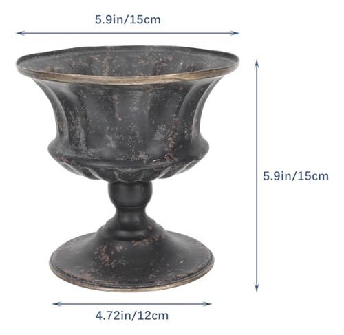 Veemoon Iron Urn Planter, Maceta De Hierro Estilo Rústico, M
