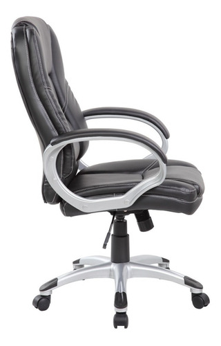Imagen 4 de 4 de Silla De Oficina Gerencial En Cuero Color Negro