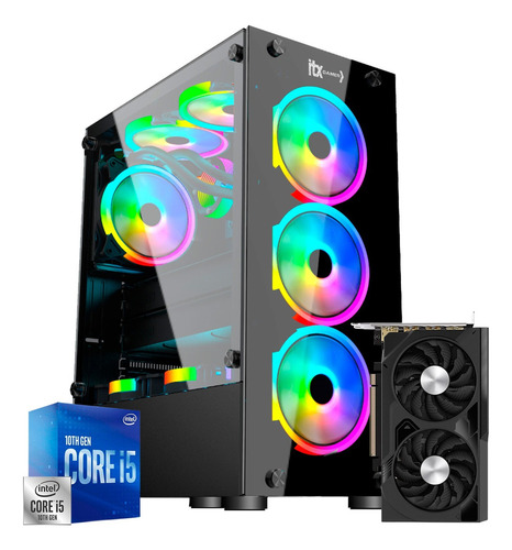 Pc Itx Gamer Arena I5 10400f, Rtx 3050, 16gb, 480gb, 600w