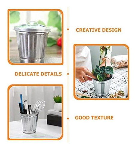 Cubo De Basura Metálico Gadpiparty, Minicubos De Metal, Cubo