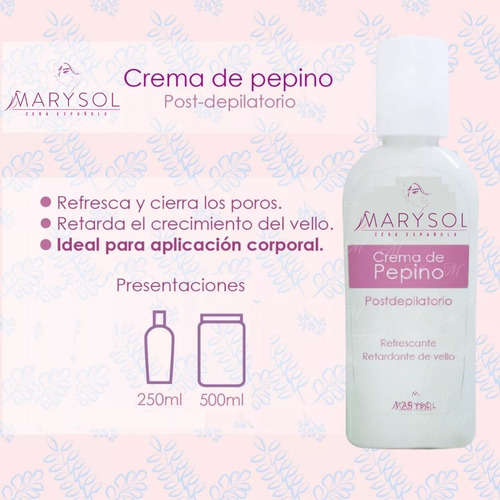 Leche De Pepinos Post-depilatorio 500 Ml Marysol