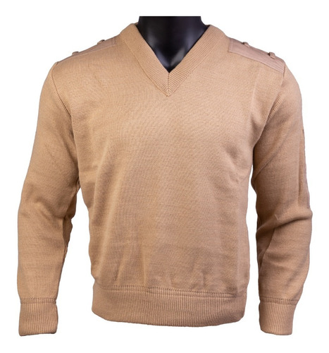 Sweater Cuello V Tricota Prefectura Beige Termica Alcatraz